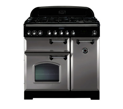 RANGEMASTER  Classic Deluxe 90 Dual Fuel Range Cooker - Royal Pearl & Chrome